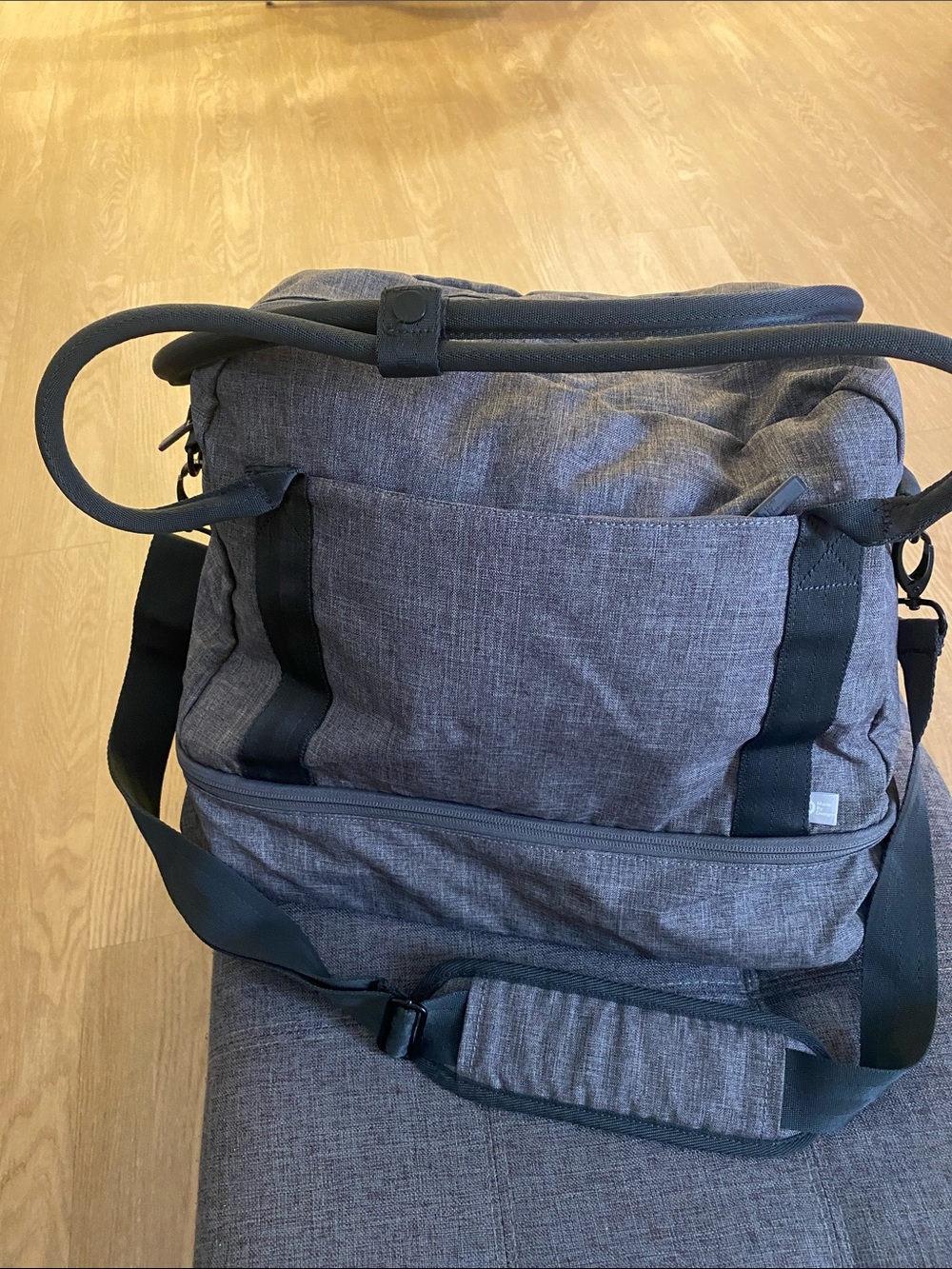 Made By Design Gray Duffel Shoulder Bag with Padded Strap